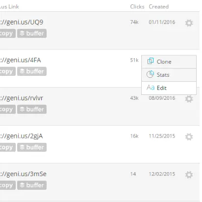 Geniuslink Edit Option